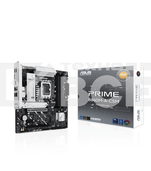 Материнская плата ASUS PRIME B860M-A-CSM, LGA1851, Intel B860, 4xDDR5, 4xSATA, 2xM.2, 1xPCIe 5.0 x16, 1xPCIe 4.0 x4, 1xPCIe x1, 2xDP, 1xHDMI, 1x2.5Gb LAN, 4xUSB 2.0, 2xUSB 3.2 Gen 1, 1xUSB 3.2 Gen 2, 1xUSB-C, 3x3.5 мм, 7.1, mATX