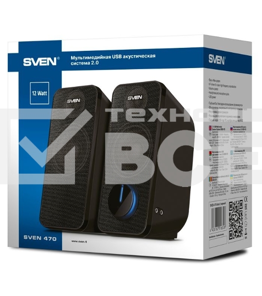 Портативная колонка Sven 470 12Вт черный