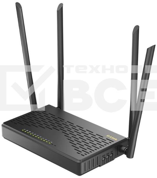 Роутер беспроводной D-Link DIR-825 (DIR-825/GFRU/R3A) AC1200 10/100/1000BASE-TX/4G черный