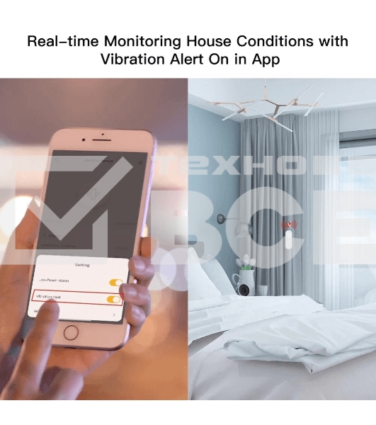 Датчик вибрации MOES Vibration Sensor ZSS-Z-VBR, Zigbee, AAA 2шт х 1.5 V