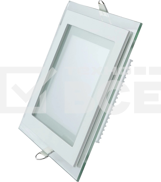 Светильник Glass кв 12W 900lm 3000K 220-240V IP20 монт Ø118х118 160*160*30 с дек стек LED