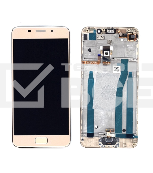 Дисплей для Asus ZenFone 3s Max ZC521TL золотой с рамкой