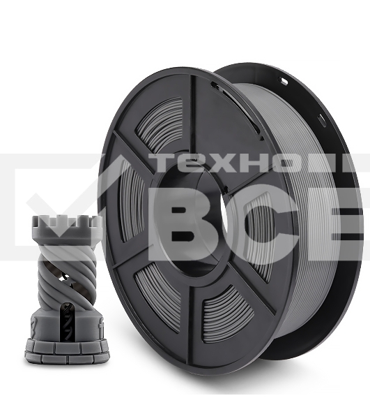 Филамент NVPRINT PLA+ Grey для 3D печати диаметр 1.75мм  длина 330 метров  масса 1 кг