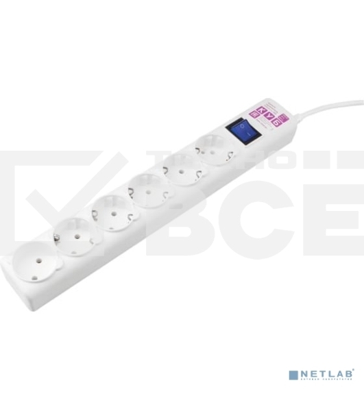 Фильтр-удлинитель Powercube C 5 м 6 р, белый, 16А, SPG6-А2
