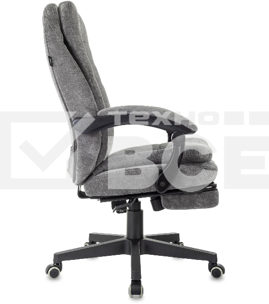 Кресло руководителя Бюрократ T-9950MSG-F Fabric серый Light-19, крестов. пластик, подст. для ног