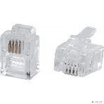 Коннектор Cabeus, RJ11(6p4c), кат. 3, неэкр., прозрачный, фото 1