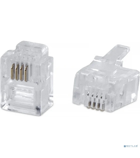 Коннектор Cabeus, RJ11(6p4c), кат. 3, неэкр., прозрачный