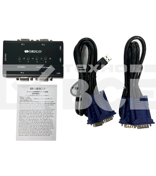 KVM-переключатель ORIGO OKVM4U/A1A, 4-портовый, с портами VGA и USB