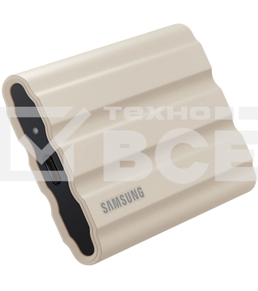 Внешние HDD и SSD/ Samsung External SSD T7 Shield, 1TB, Type C-to-C/A, USB 3.2 Gen2, R/W 1050/1000MB/s, IP65, 88x59x13mm, 98g, Beige (12 мес.)