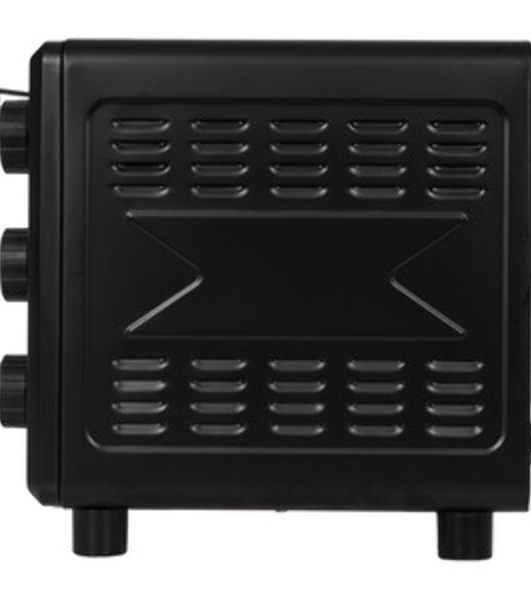 Мини-печь Sakura SA-7001HBK 35л, 3200Вт, духовка 1600Вт, конфорки 185мм+155мм (1000Вт+600Вт), механ.управление, 3 режима работы духовки (верх, низ, верх+низ), раздельная регулировка температуры духовки и конфорок, комплектация - металлическая решетка, противень и ухват. чёрны