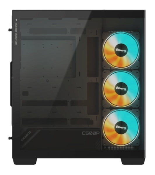 Компьютерный корпус Gigabyte Gb-C500P ST черный без БП ATX 3x120мм 6x140мм 2xUSB 3.0 1xUSB3.1 audio bott PSU