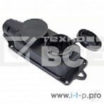 Роз. двухмест. с защит. крышками каучуковая 230В 2P+PE 16A IP44 EKF PROxima, фото 1