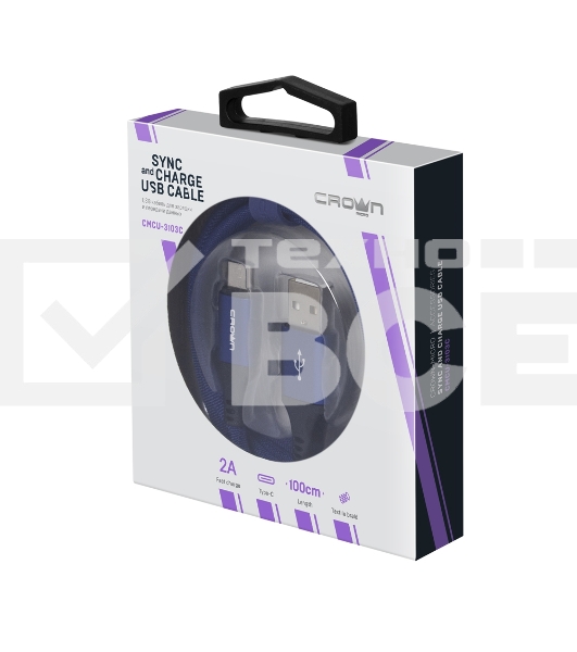 Кабель Crown USB - USB Type-C CMCU-3103C blue