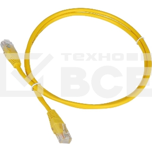 Патч-корд Lanmaster TWT UTP кат.5e, с заливными колпачками, 1.0 м, желтый