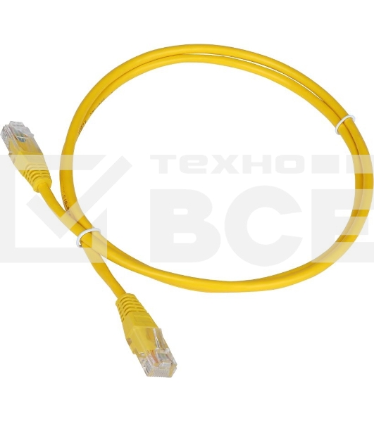 Патч-корд Lanmaster TWT UTP кат.5e, с заливными колпачками, 1.0 м, желтый