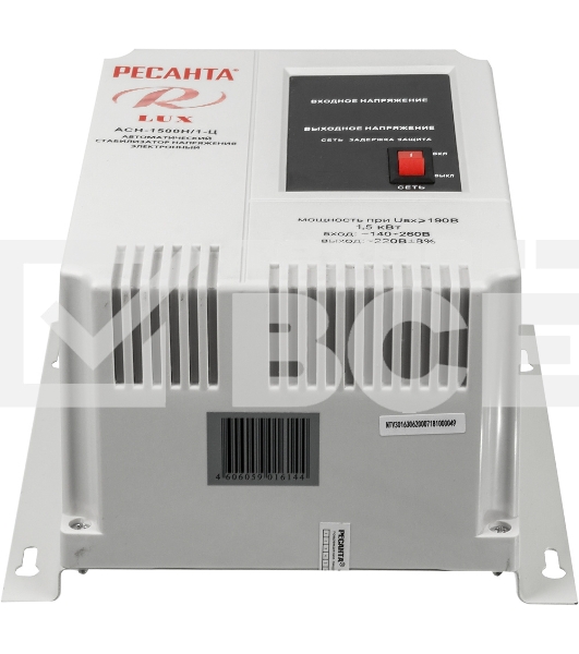 Стабилизаторы напряжения Ресанта АСН-1 500 Н/1-Ц 63/6/20 Стабилизатор Lux {220В±8%, Габариты 206х133х230, Вес 4,5кг}