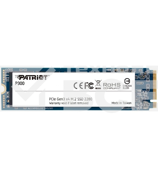 Накопитель SSD Patriot P300, 1000GB, PCIe 3.0 x4, M.2 2280, NVMe, R/W 2100/1650