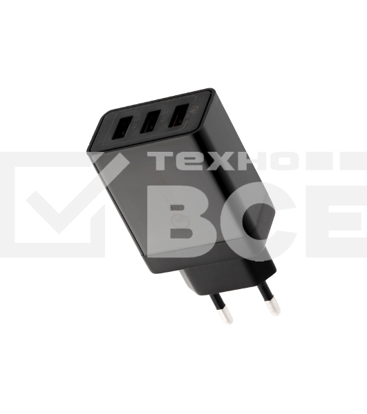 Сетевое зарядное устройство-переходник Rexant 3xUSB адаптер, 30W черное