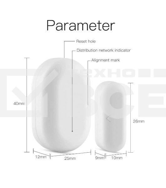 Датчик открытия дверей и окон MOES Door&Window Sensor ZSS-X-GWM-C, Zigbee, CR2032