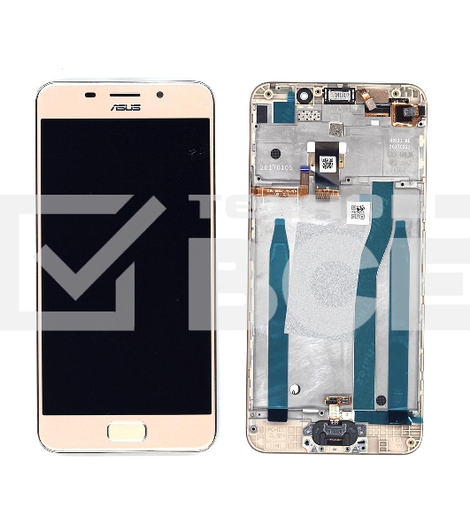 Дисплей для Asus ZenFone 3s Max ZC521TL золотой с рамкой
