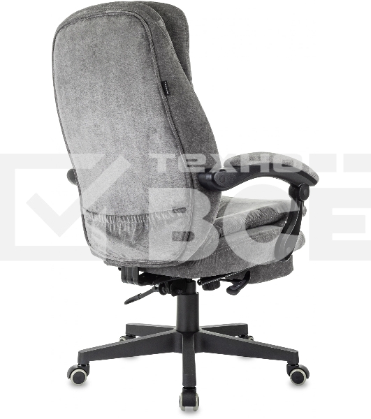 Кресло руководителя Бюрократ T-9950MSG-F Fabric серый Light-19, крестов. пластик, подст. для ног