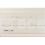 Внешние HDD и SSD/ Samsung External SSD T7 Shield, 1TB, Type C-to-C/A, USB 3.2 Gen2, R/W 1050/1000MB/s, IP65, 88x59x13mm, 98g, Beige (12 мес.), фото 1