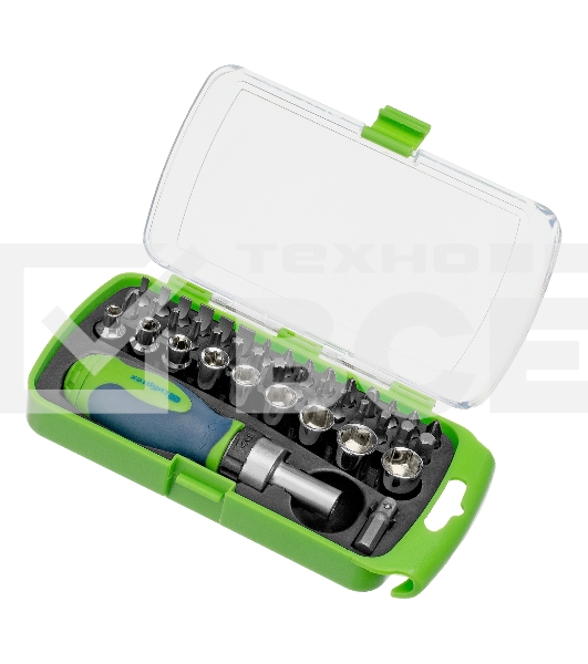 Отвертка Сибртех ревер. + биты, 41 пред., PH+PZ+SL+H+T, CrV, 2к рукоятка