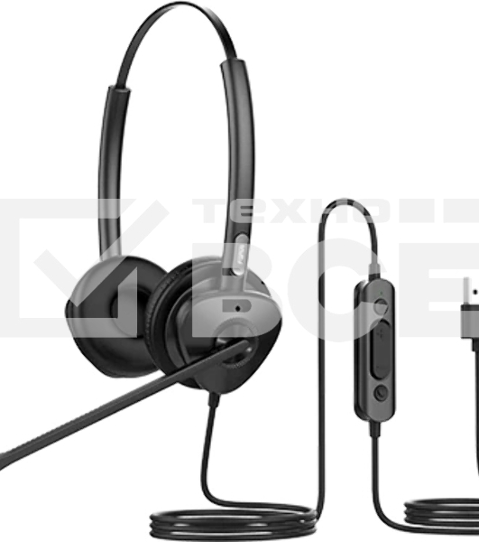 Гарнитура проводная бинауральная USB-гарнитура Fanvil, HT302-U, стерео, HD звук, USB