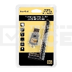 Сетевой адаптер Wi-Fi 5 двухдиапазонный ExeGate EX-W5-T2U Plus-AC650 (Wi-Fi AC (a/b/g/n/ac), чипсет Realtek8811, 2.4 ГГц до 200 Мбит/с + 5 ГГц до 433 Мбит/с, внешняя съемная 2dBi антенна, USB 2.0), фото 1