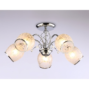 Светильник Ambrella light TR3188/5 CH/CL/FR хром/прозрачный/белый матовый E27/5 max 40W D600*285