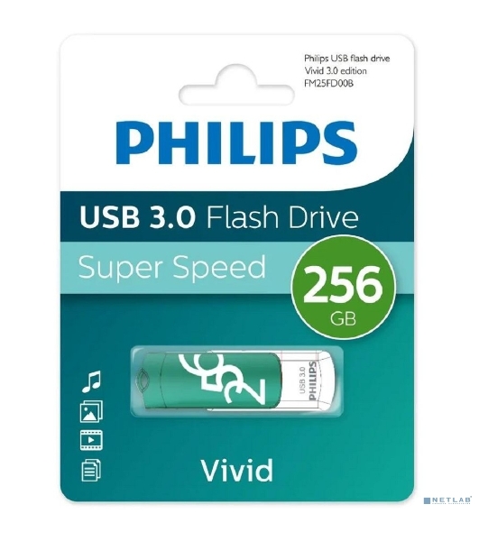 Флешка USB 256Gb PHILIPS VIVID3.0 256Gb, USB 3.0