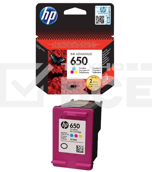 Картридж струйный HP 650 CZ102AE многоцветный для HP DJ IA 2515/2516 (200стр.)