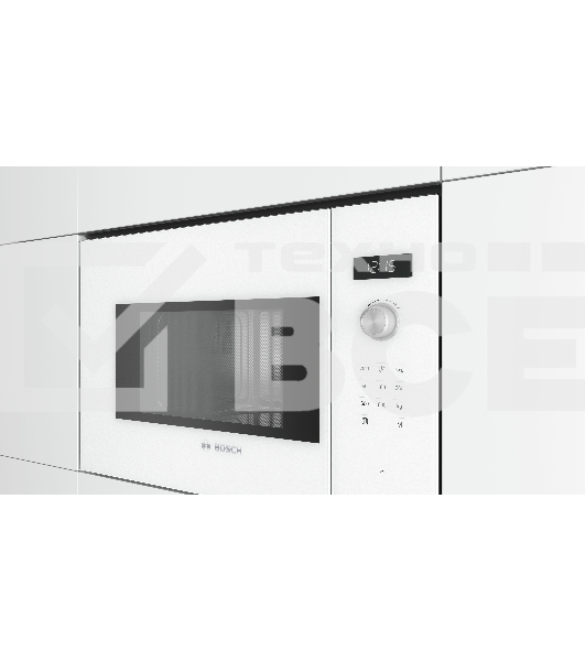 Микроволновая печь встраиваемая Bosch BFL524MW0 белый, 20 л, 800 Вт, переключатели - поворотный механизм/сенсор