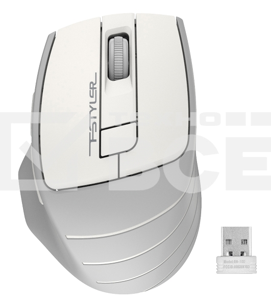 Мышь беспроводная A4Tech Fstyler FG30S белый/серый, 2000 dpi, радиоканал, USB, кнопки - 6