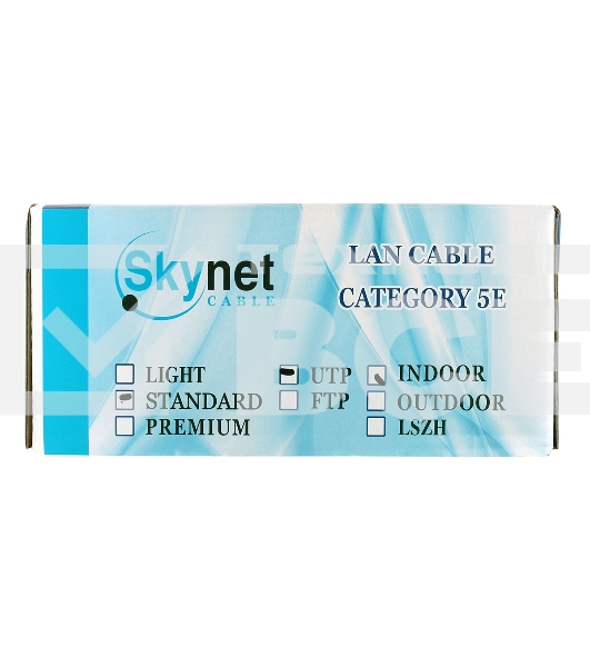 Кабель SkyNet Standart UTP indoor 4x2x0,48, медный, FLUKE TEST, кат.5e, однож., 100 м, box, серый