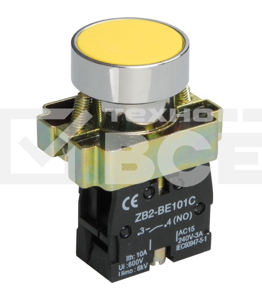 Кнопка управления LAY5-BA51 без подсветки желтая 1з BBT60-BA-K05 IEK