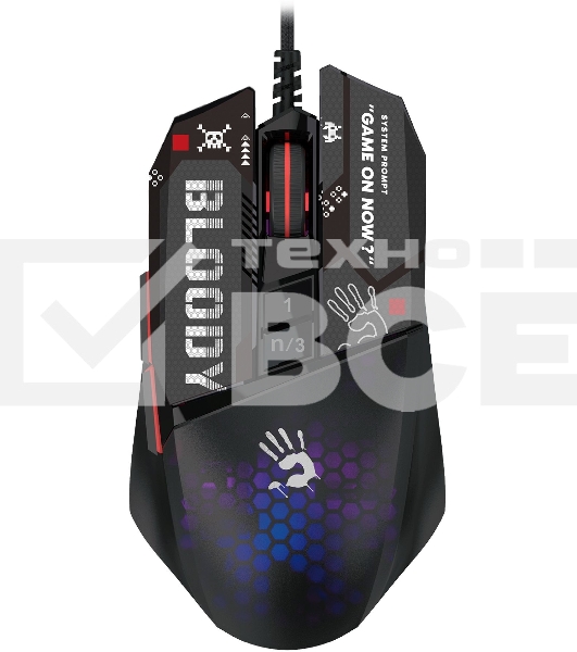 Мышь проводная A4Tech Bloody W60 Max Mini черный, 12000 dpi, USB, кнопки - 9
