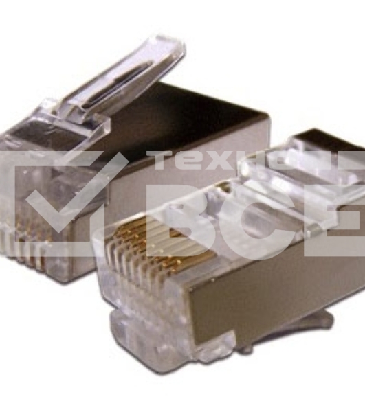 Коннектор RJ45 STP 8P8C, универсальный, cat.6, 100 шт.
