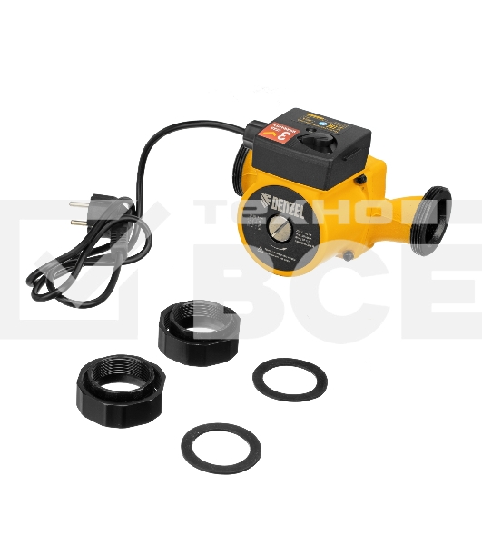 Циркуляционный насос Denzel CP32-4, напор 4 м, 50 л/мин, 1 м кабель, монт. длина 180 мм