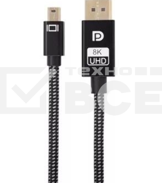 Кабель 1.4V Mini DisplayPort M <--> Display Port M 1,8м  4K@120HZ 8K@60HZ Telecom (TA683M-1.8M)