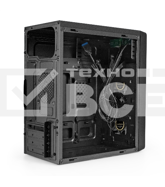 Компьютерный корпус Minitower ExeGate mEVO-7803-XP500 (mATX, БП XP500 с вент. 12см, 2*USB+1*USB3.0, HD аудио, черный, 2 вент. 12см с RGB подсветкой)