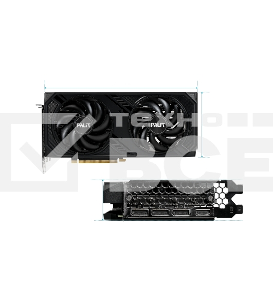 Видеокарта Palit PA-RTX4070 DUAL 12GB  PCIE16 12288Mb 192 GDDR6X 1920/21000 HDMIx1 DPx3 HDCP Ret