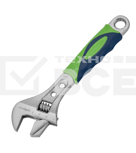 Ключ разводной, 200мм, переставная губка, 2-х комп.рукоятка Сибртех