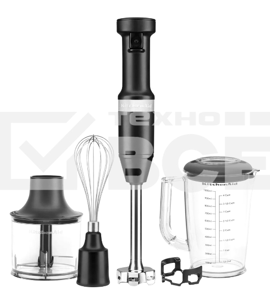 Погружной блендер KitchenAid 5KHBV83EBM с аксессуарами, матовый черный
