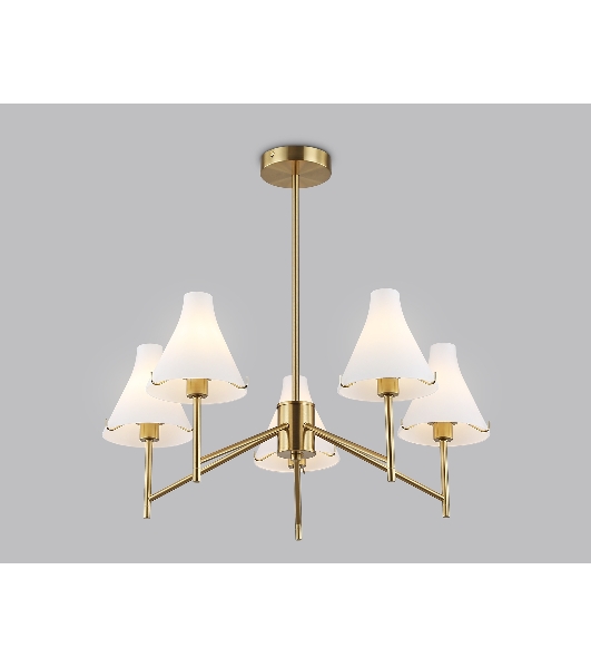 Люстра Ambrella light LH57133/5 BS/FR латунь/белый матовый E14/5 max 40W D650*590
