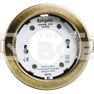 Светильник светодиодный ДВО NGX-R1-007-GX53 220В GX53 IP20 черненая бронза 71283 Navigator