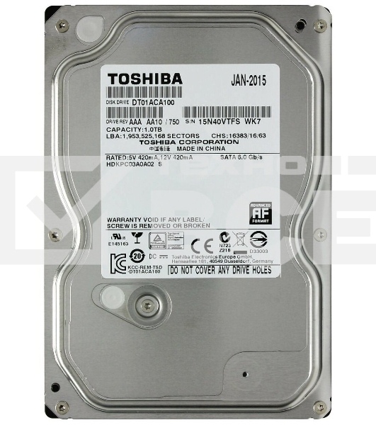 Жесткий диск Toshiba 1Tb 7200rpm DT01ACA100 SATA-III 32Mb 3.5