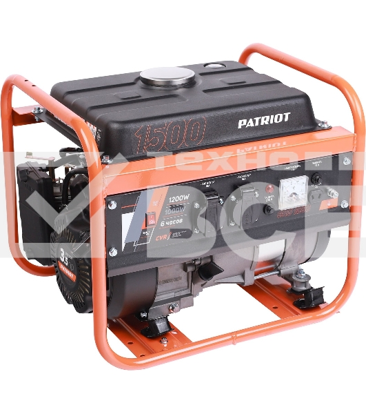 Электрогенератор бензиновый Patriot GRS 1500, 1.2 кВт, 62 дБ, 24 кг