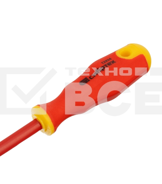 Отвертка диэлектрическая Сибртех PH0 х 75 мм, до 1000 В, двухкомпонентная рукоятка