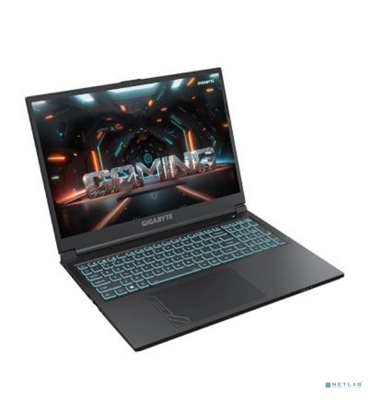 Ноутбук Gigabyte G6 Core i7 12650H 16Gb SSD512Gb NVIDIA GeForce RTX4060 8Gb 16' IPS FHD+ (1920x1200) Free DOS black WiFi BT Cam (KF-G3KZ853SD)